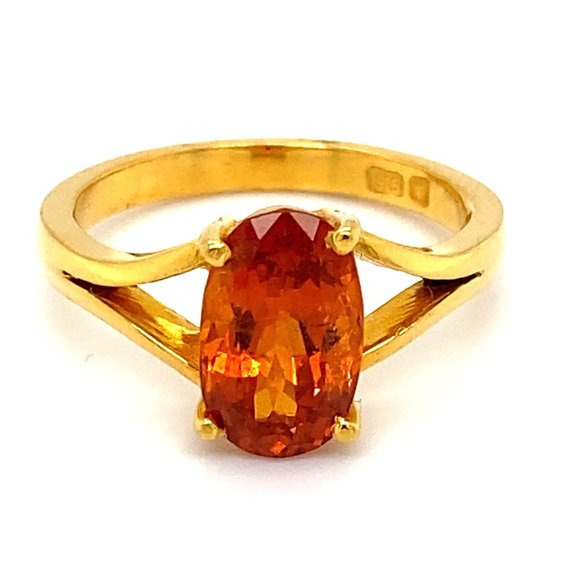 Spessartine 3.50ct Solid 22K Yellow Gold Ring - Picture 1 of 8